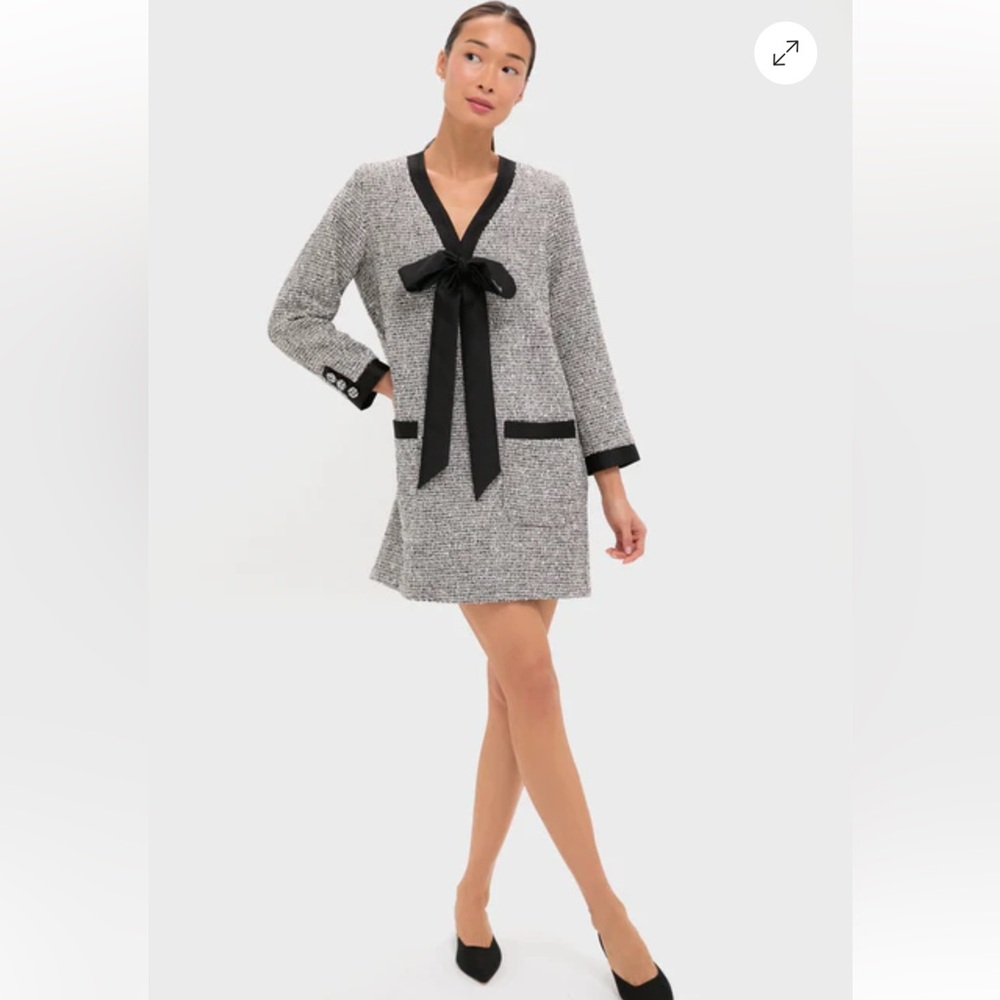 POMANDER PLACE‎ Silver Coco Tweed Bow Dress